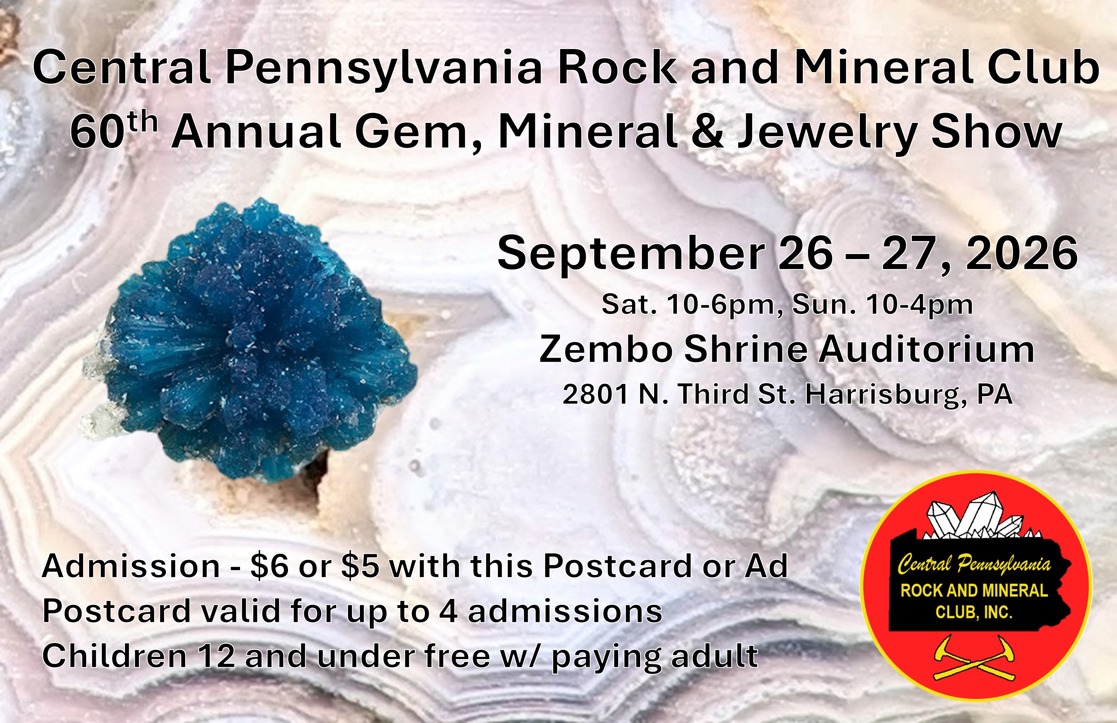 60th Annual… Gem, Mineral and Jewelry Show! Sunday